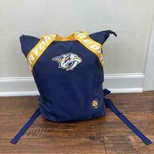 Nashville Predators Top Zip Backpack With Pin Large Tote Smashville NHL.